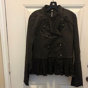 Women's Black Double-Breasted Jacket